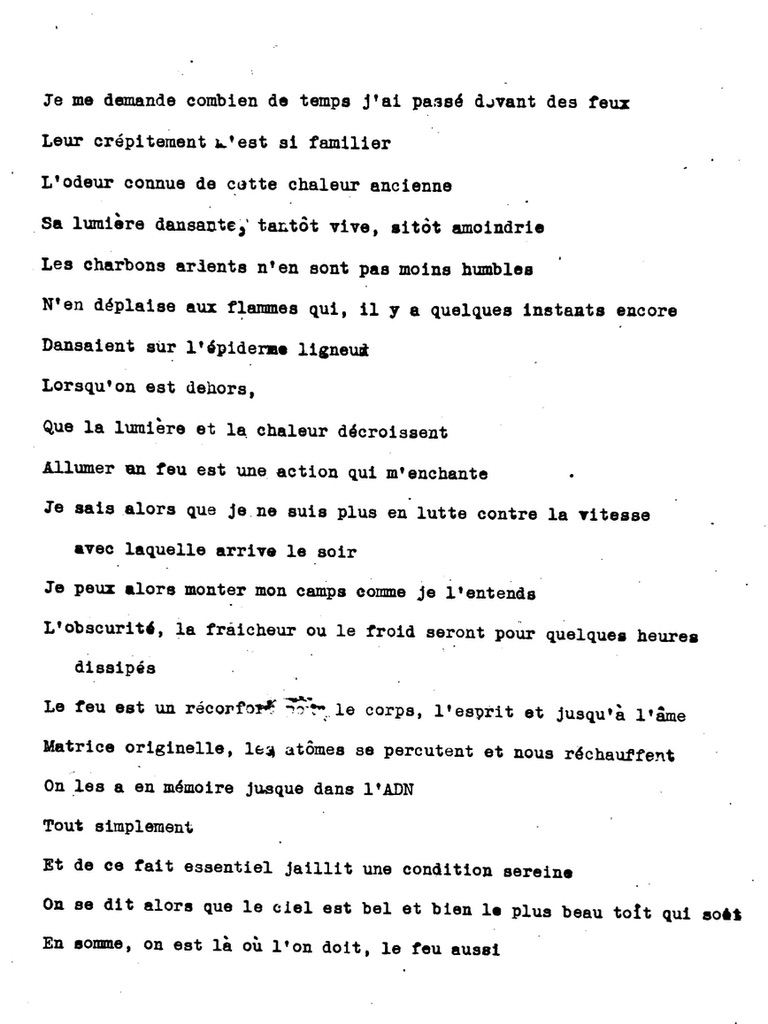 Le feu, le ciel, les étoiles et la poussière.